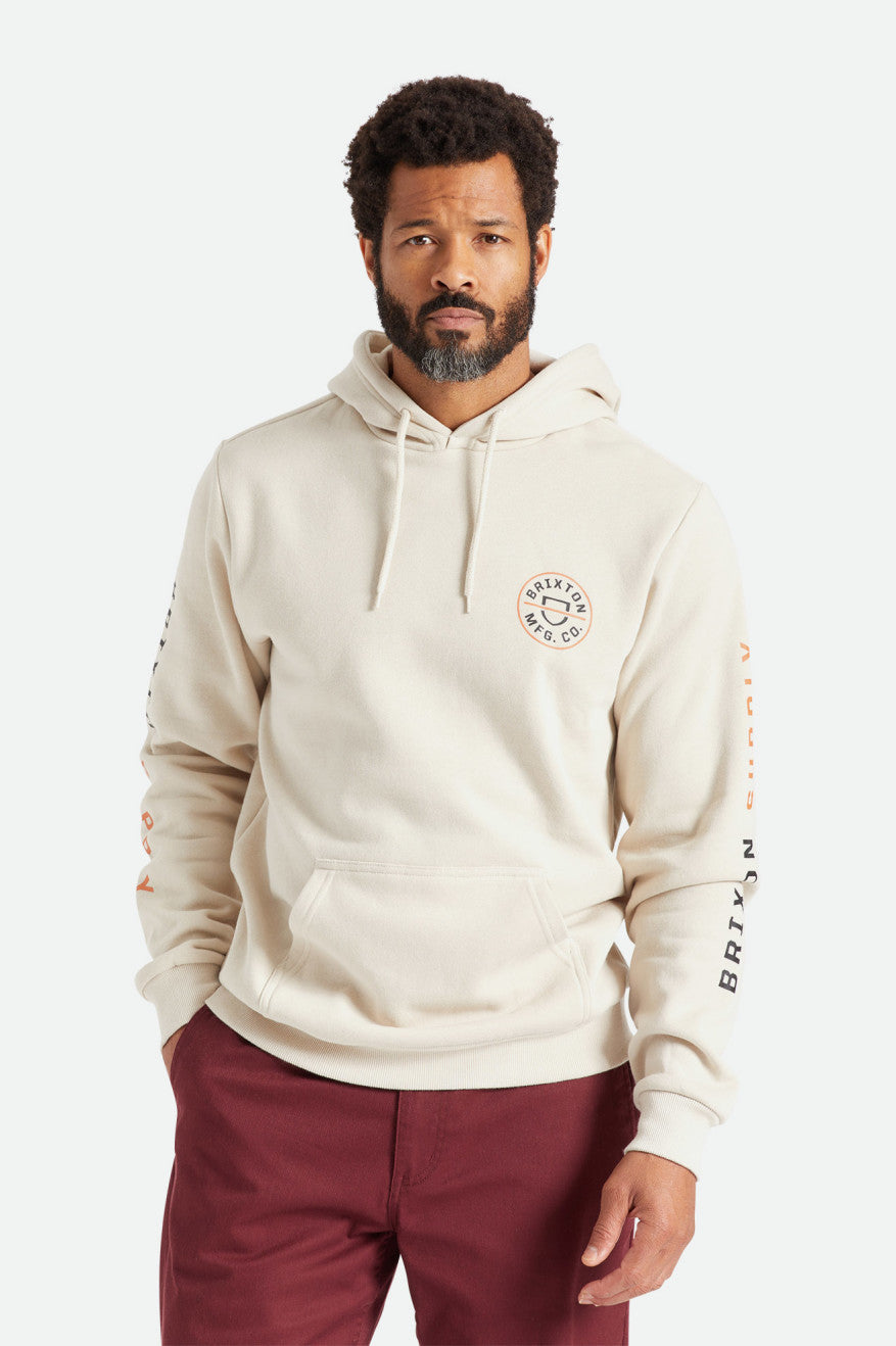 Sudadera Con Capucha Brixton Crest Hombre Beige Naranjas Negras | 461587EHP