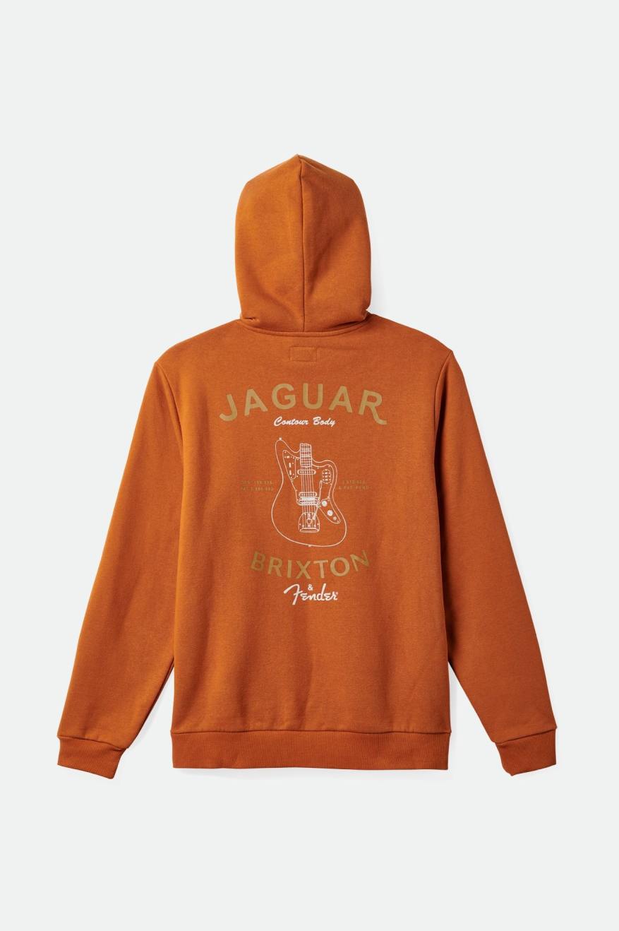 Sudadera Con Capucha Brixton Fender Jaguar Claws Hombre Naranjas | 709846KAE