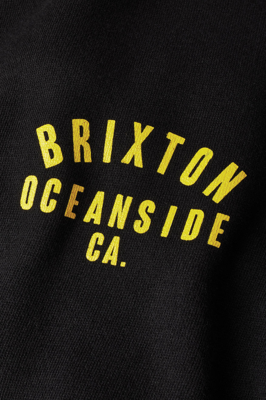 Sudadera Con Capucha Brixton Woodburn Oceanside Fleece Hombre Negras Doradas | 730845HCO