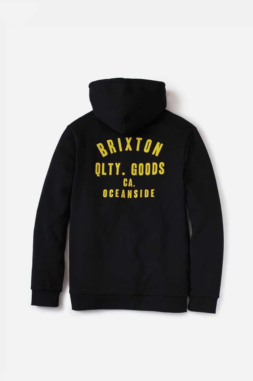 Sudadera Con Capucha Brixton Woodburn Oceanside Fleece Hombre Negras Doradas | 730845HCO