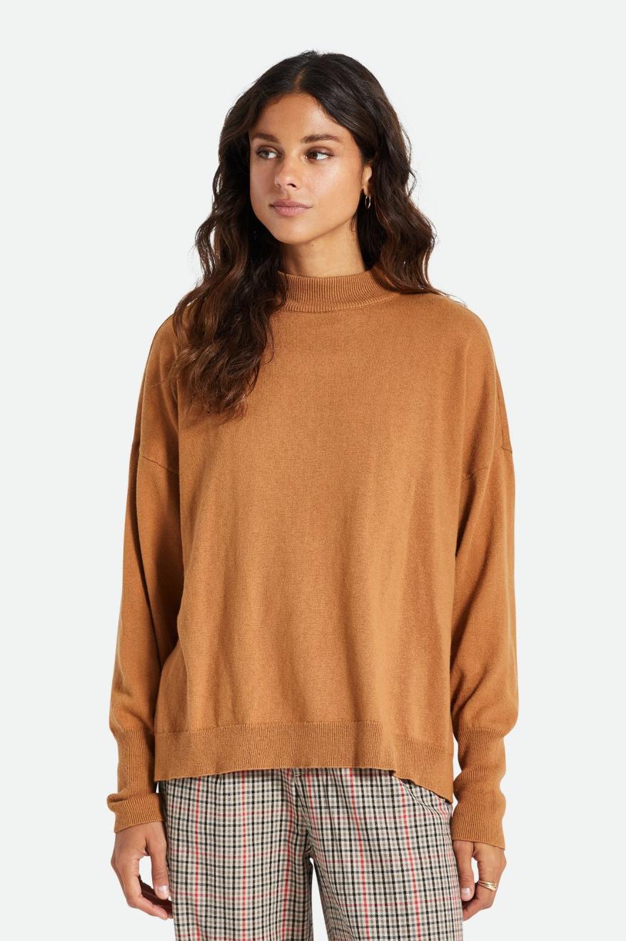 Suéteres Brixton Reserve Oversized Cashmere Mujer Marrones | 508163FNG