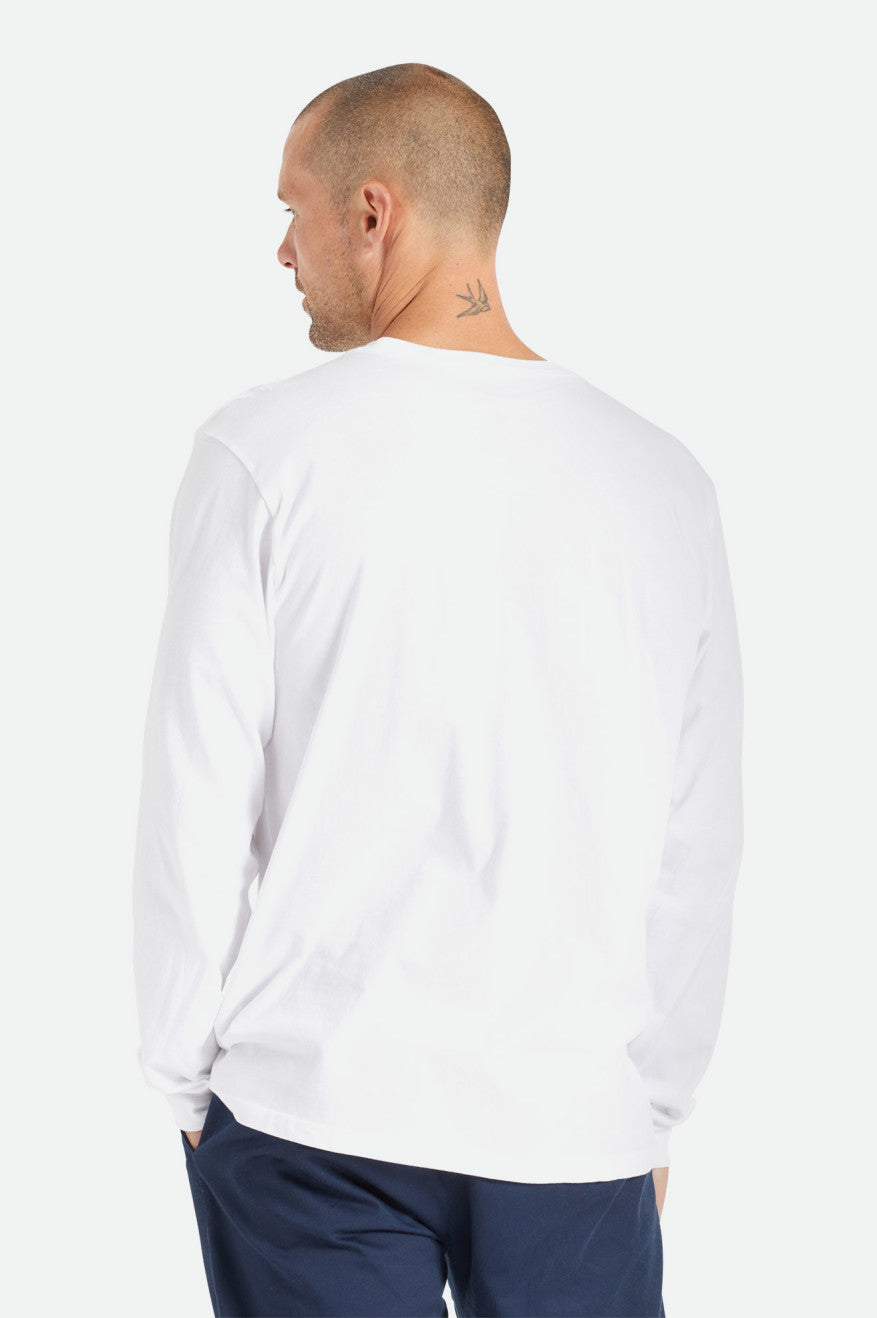 Tops Brixton Basic L/S Pocket Hombre Blancas | 497250TUZ