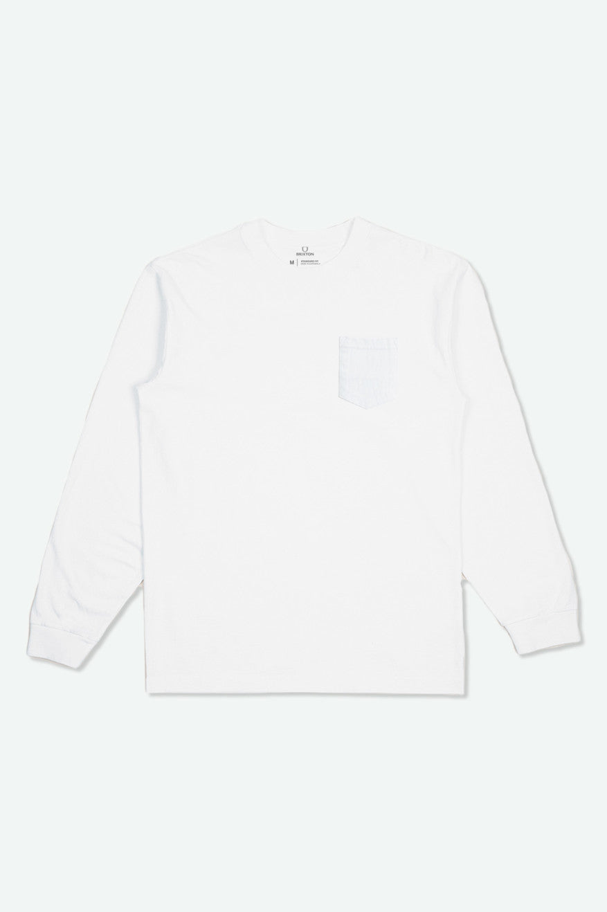 Tops Brixton Basic L/S Pocket Hombre Blancas | 497250TUZ