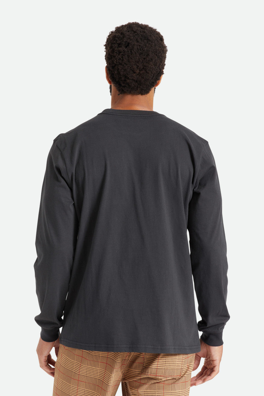 Tops Brixton Basic L/S Pocket Hombre Negras | 059364QSU