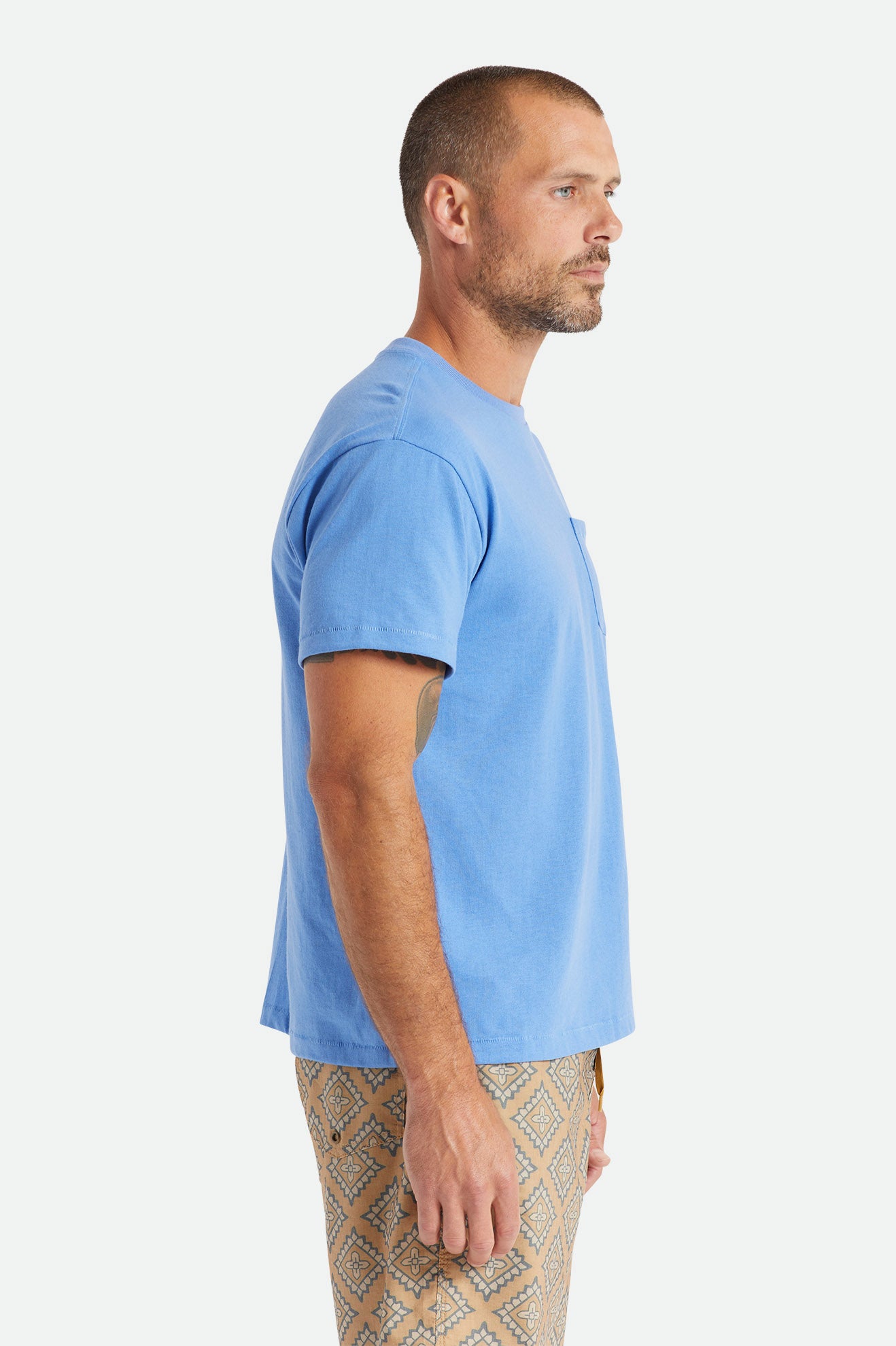 Tops Brixton Basic S/S Pocket Hombre Azules | 941875EIH