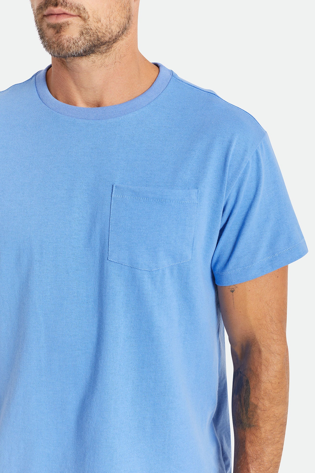 Tops Brixton Basic S/S Pocket Hombre Azules | 941875EIH