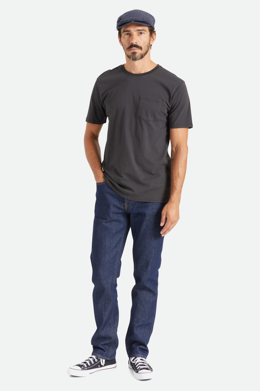 Tops Brixton Basic S/S Pocket Hombre Negras | 794681MJE