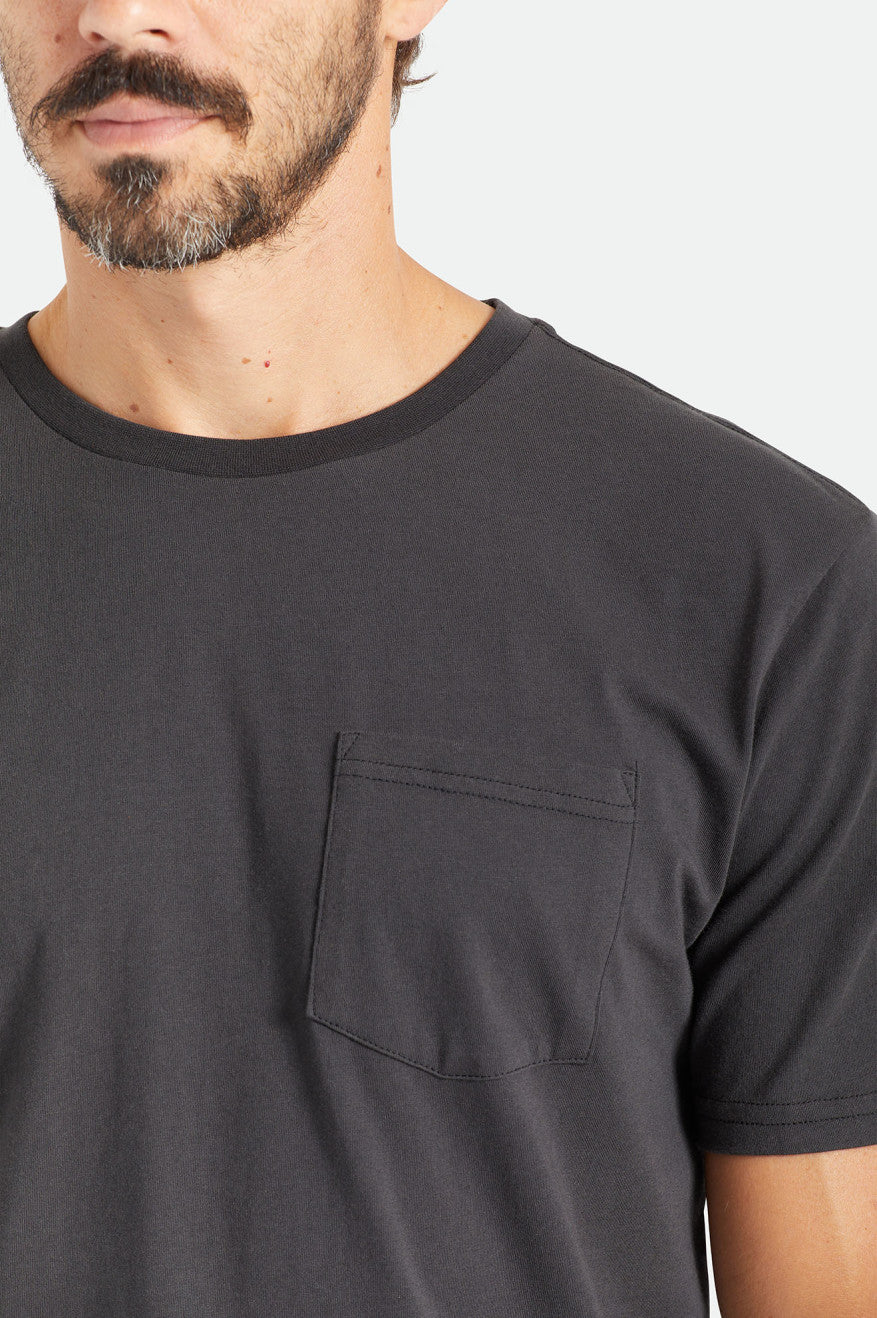 Tops Brixton Basic S/S Pocket Hombre Negras | 794681MJE