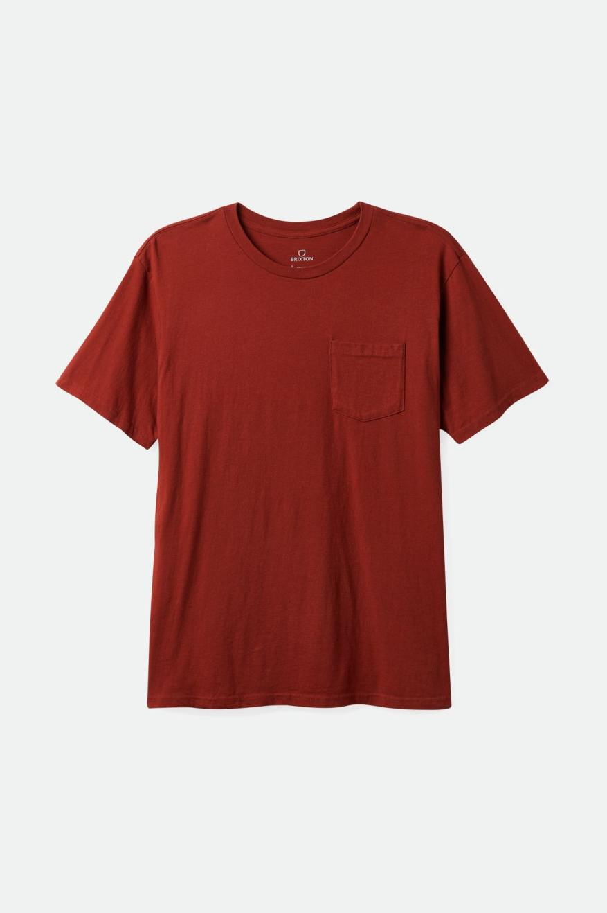 Tops Brixton Basic S/S Pocket Hombre Rojas | 806147QNF