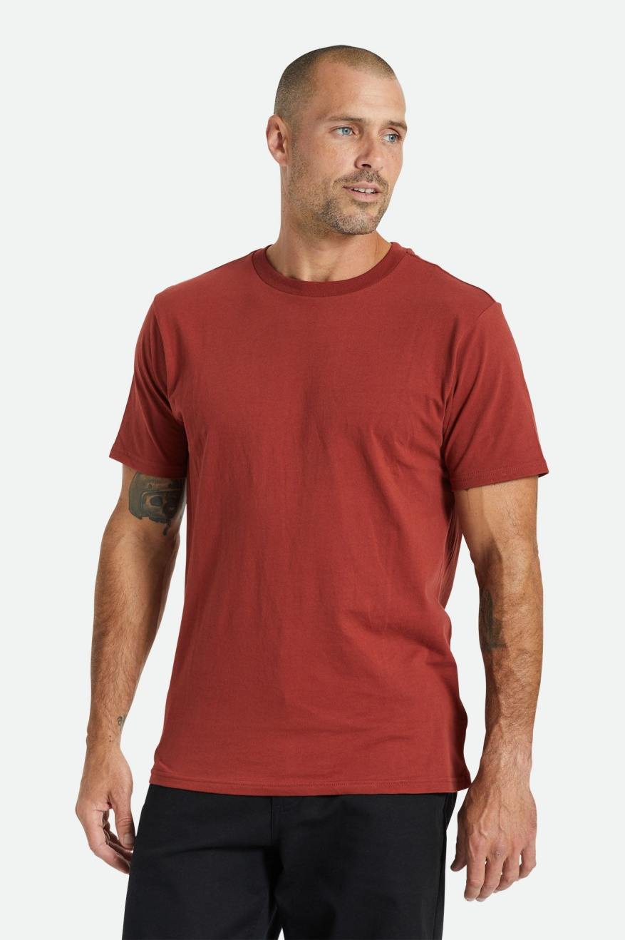 Tops Brixton Basic S/S Tailored Hombre Rojas | 872439OKE