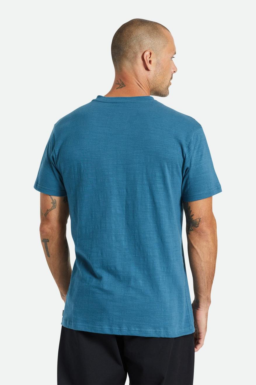 Tops Brixton Basic Slub S/S Henley Hombre Turquesa | 891275IPQ