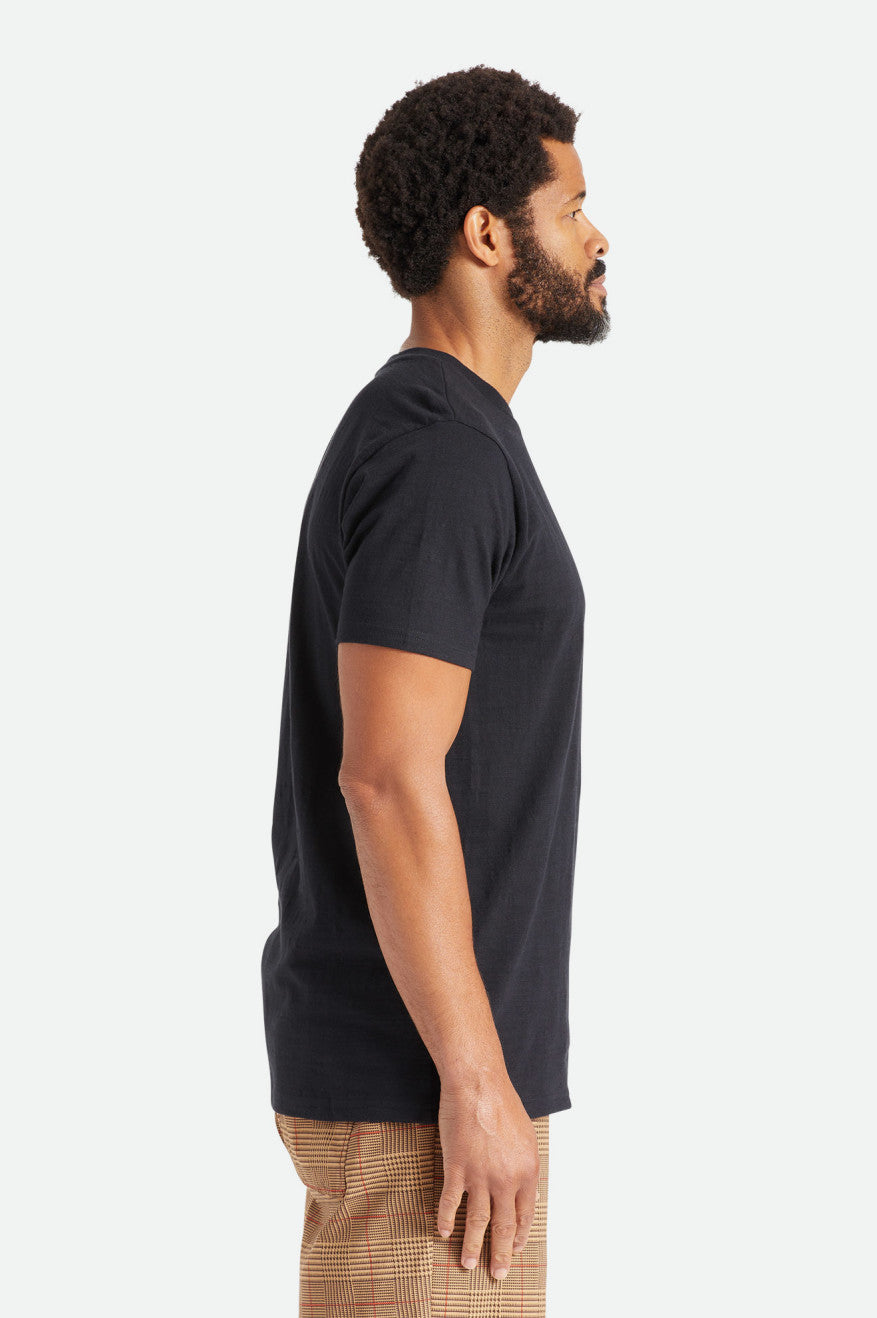 Tops Brixton Basic Slub S/S Pocket Hombre Negras | 293401UZO