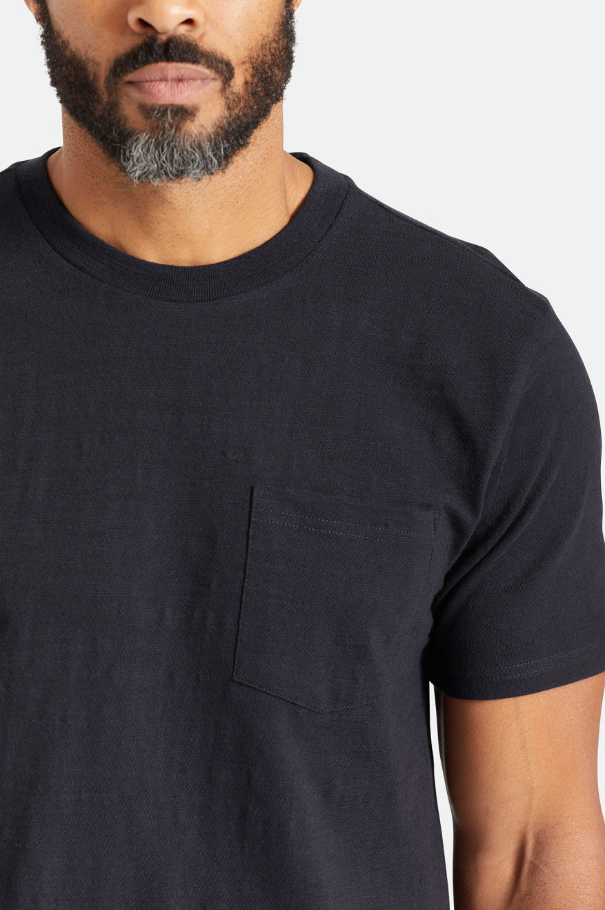 Tops Brixton Basic Slub S/S Pocket Hombre Negras | 293401UZO