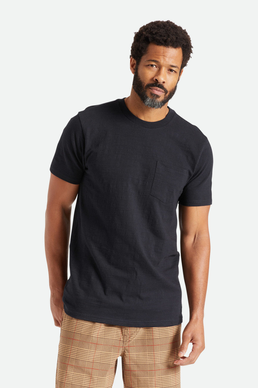 Tops Brixton Basic Slub S/S Pocket Hombre Negras | 293401UZO