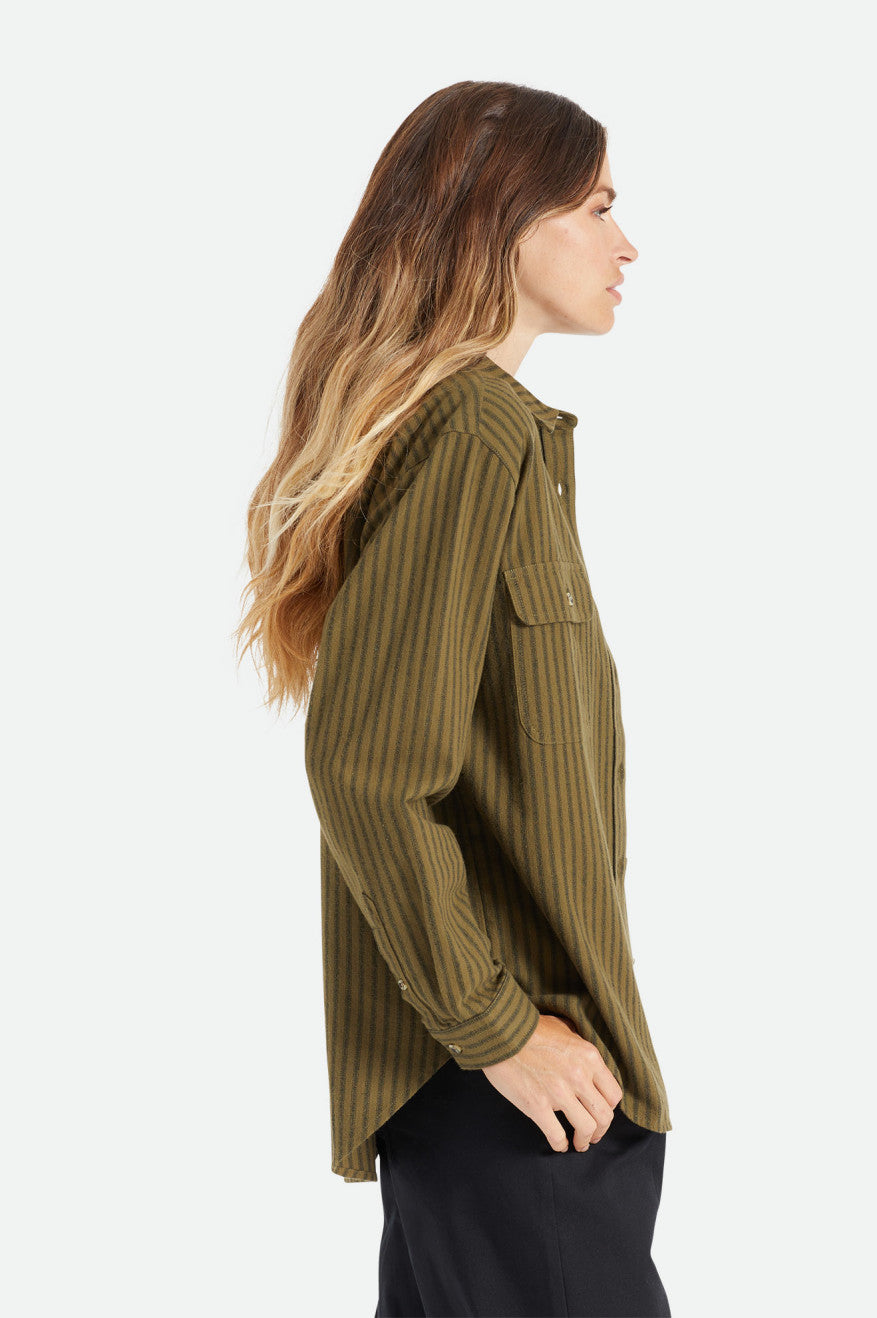 Tops Brixton Bowery Boyfriend L/S Mujer Verde Oliva | 104567UVD