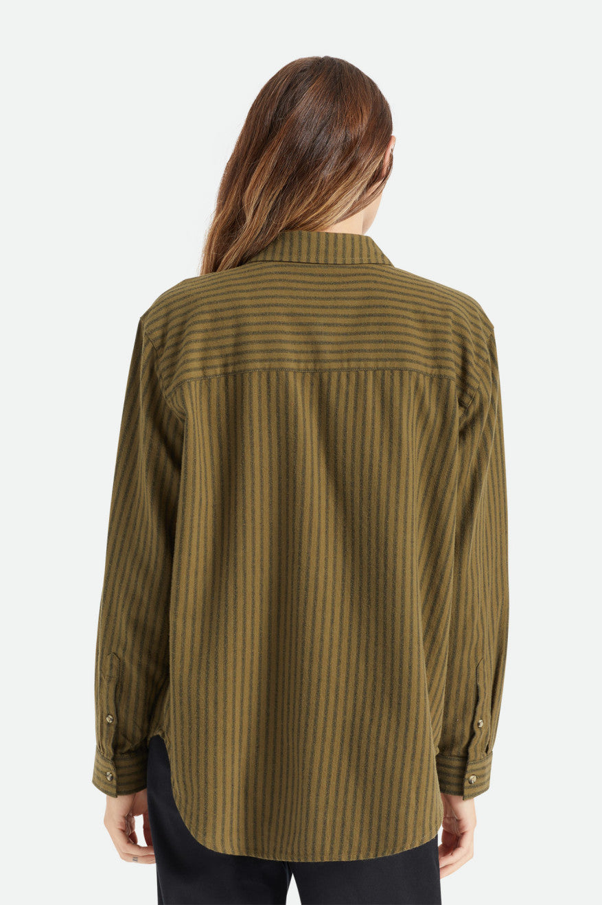 Tops Brixton Bowery Boyfriend L/S Mujer Verde Oliva | 104567UVD