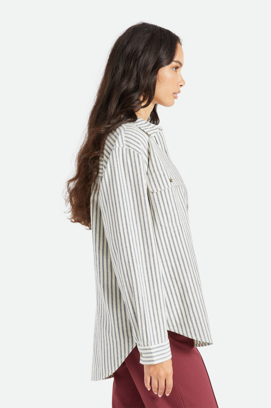 Tops Brixton Bowery Boyfriend L/S Mujer Rayadas | 304298CIV