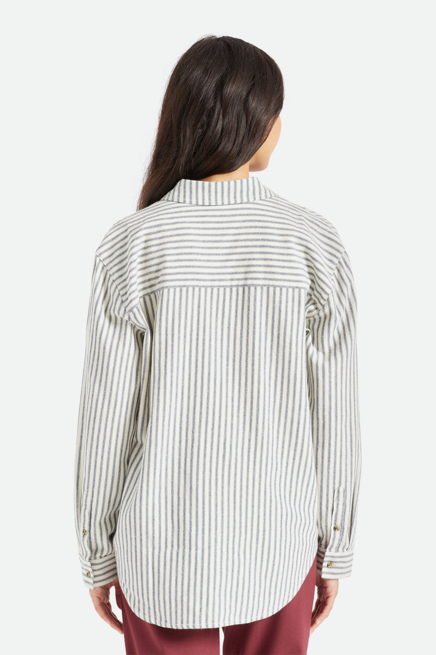 Tops Brixton Bowery Boyfriend L/S Mujer Rayadas | 304298CIV