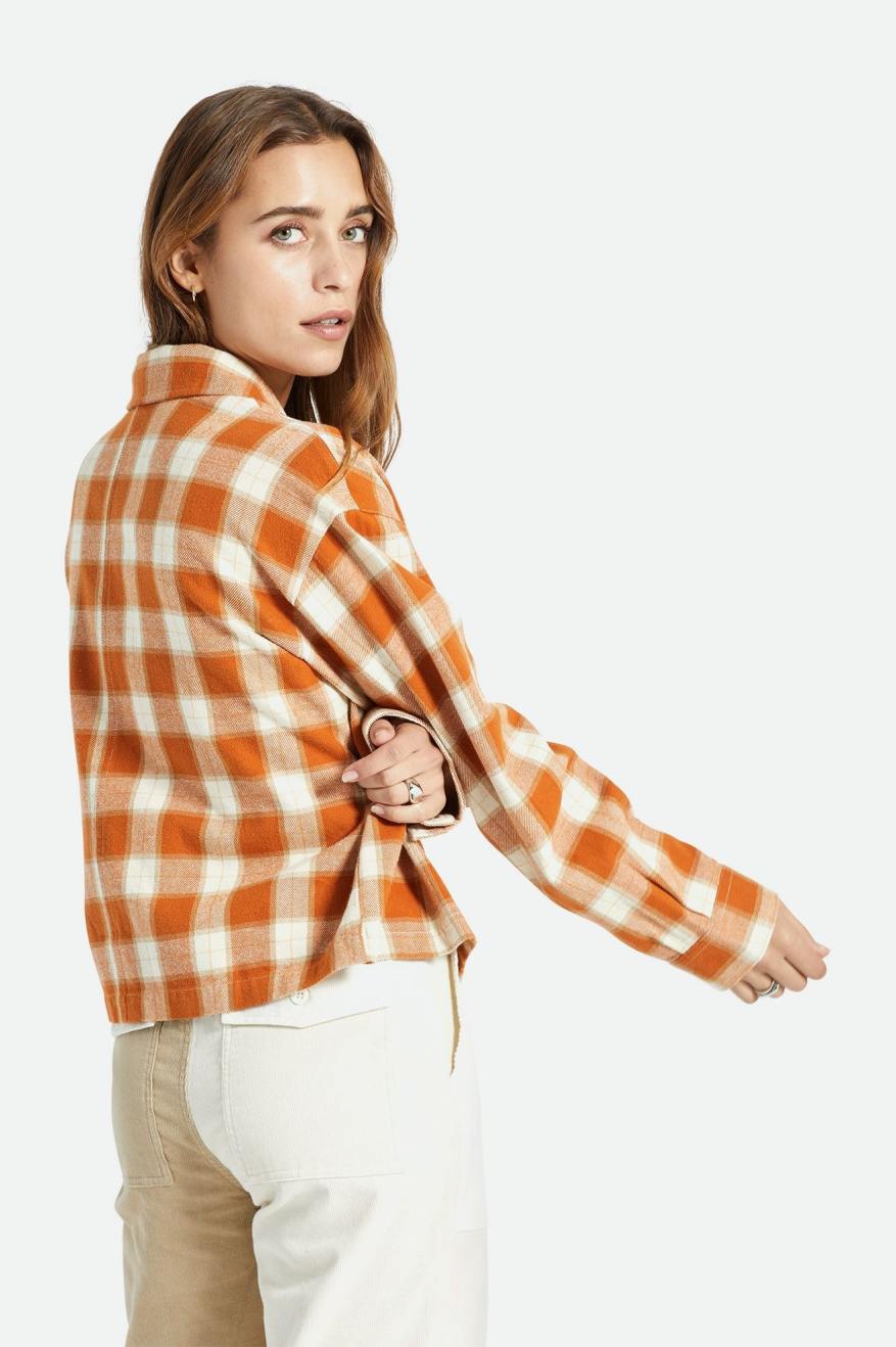 Tops Brixton Bowery L/S Mujer Naranjas | 249167IYZ