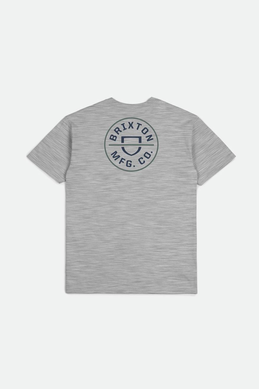 Tops Brixton Crest II S/S Standard Hombre Gris Verde Menta | 013792HXP