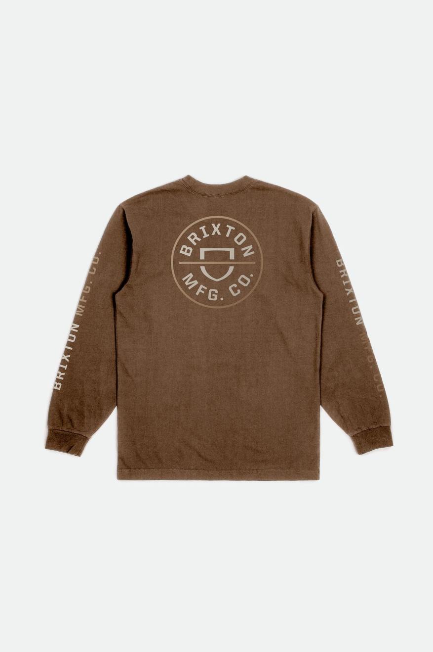 Tops Brixton Crest L/S Standard Hombre Beige | 178290CWH