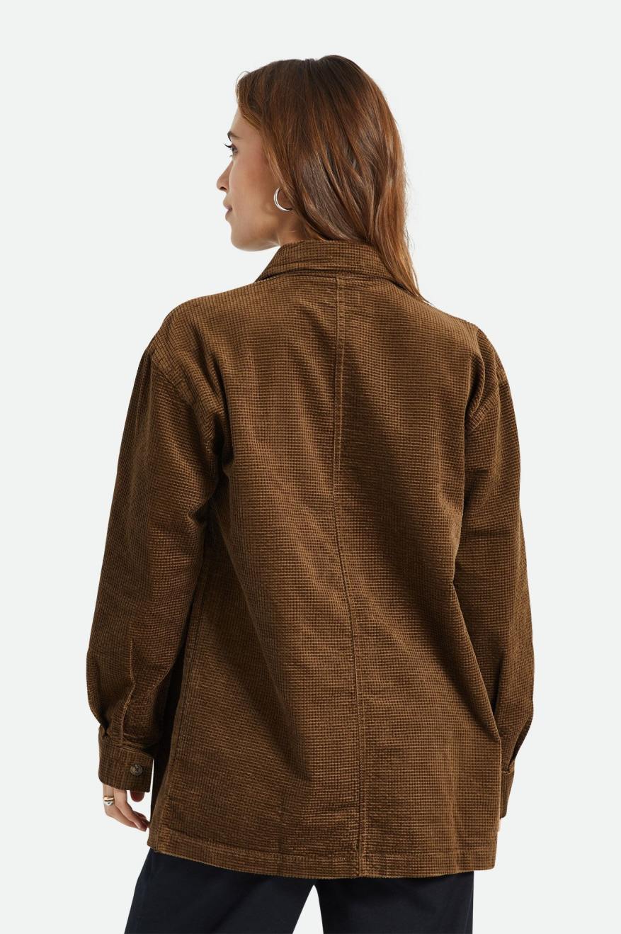 Tops Brixton Dundee Corduroy Overshirt Mujer Marrones | 136940APO