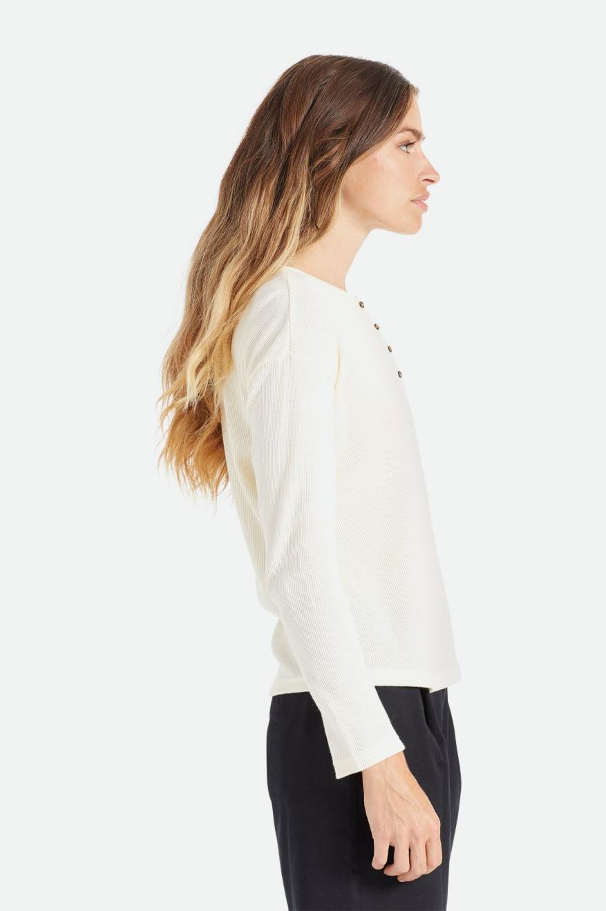 Tops Brixton Monty L/S Henley Mujer Blancas | 078315YIH