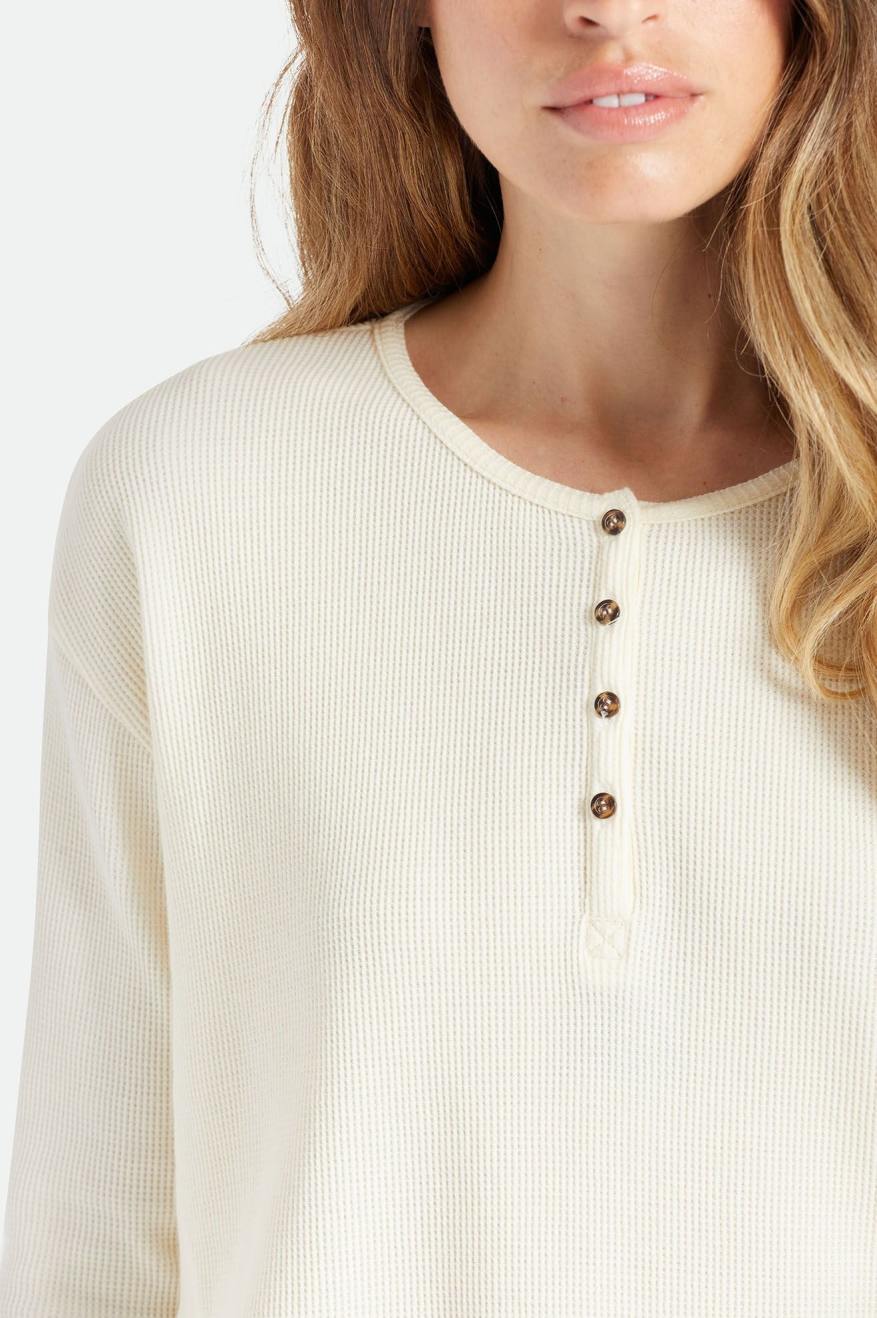 Tops Brixton Monty L/S Henley Mujer Blancas | 078315YIH