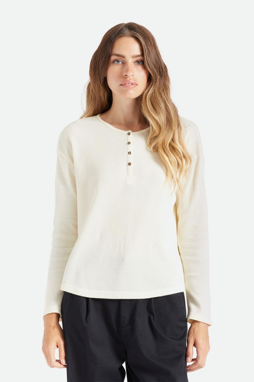 Tops Brixton Monty L/S Henley Mujer Blancas | 078315YIH