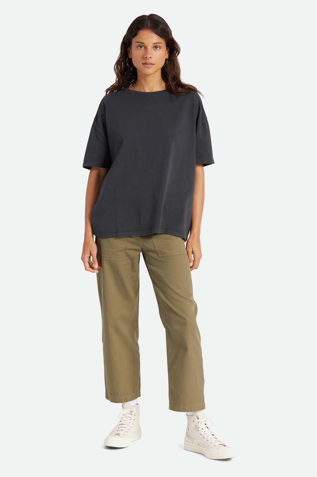 Tops Brixton Oversized Boyfriend Tee Mujer Negras | 526813GAR