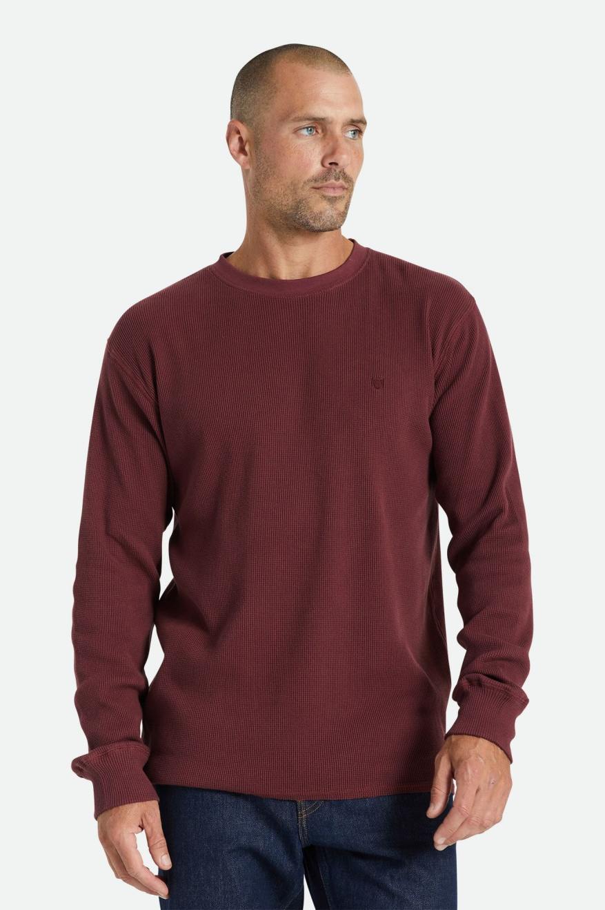 Tops Brixton Reserve Thermal L/S Hombre Rojas | 542893BSI