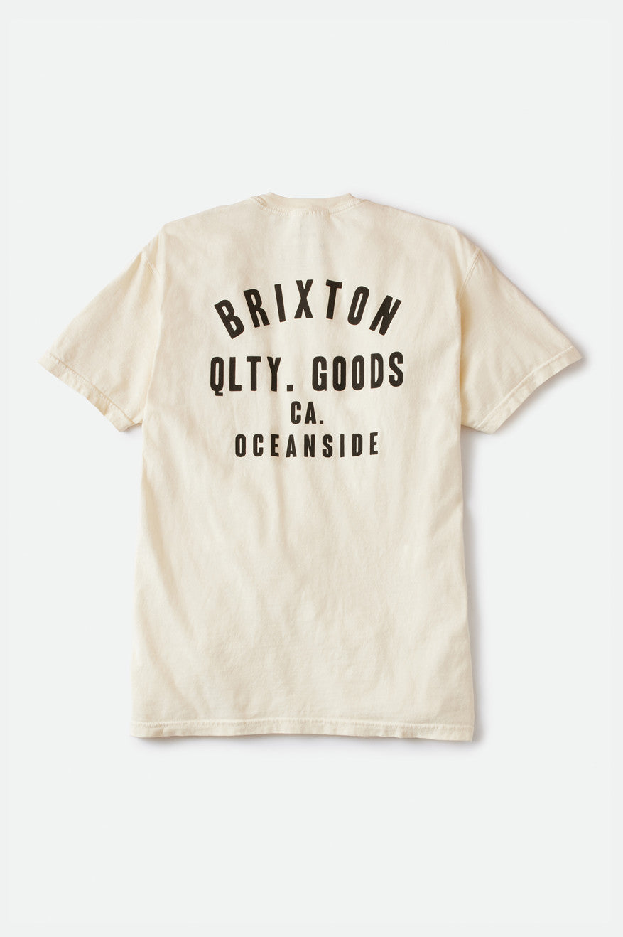 Tops Brixton Woodburn Oceanside S/S Standard Hombre Creme Negras | 845619JSZ