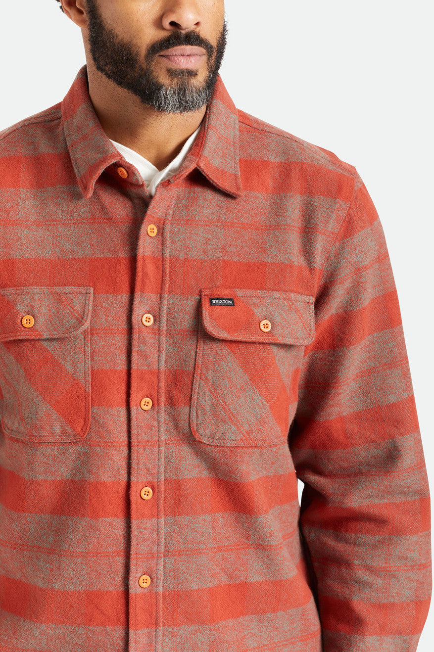 Tops De Franela Brixton Bowery Heavy Weight L/S Hombre Rojas | 142795BUS