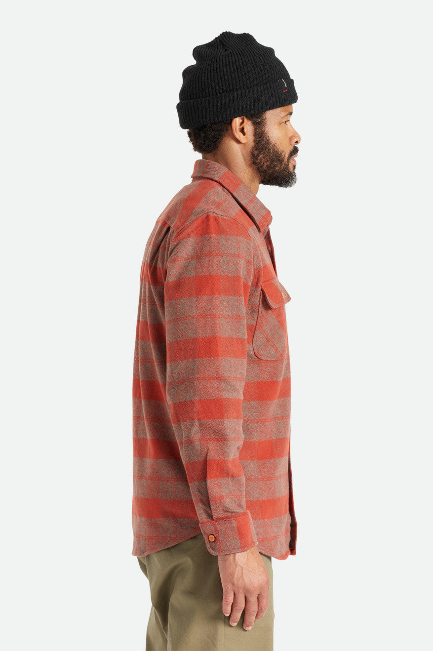 Tops De Franela Brixton Bowery Heavy Weight L/S Hombre Rojas | 142795BUS