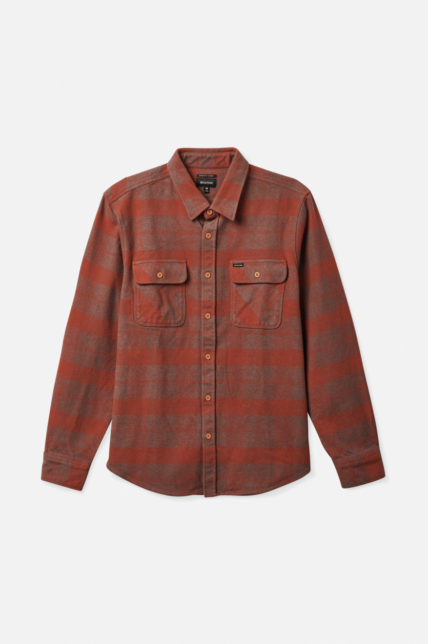 Tops De Franela Brixton Bowery Heavy Weight L/S Hombre Rojas | 142795BUS