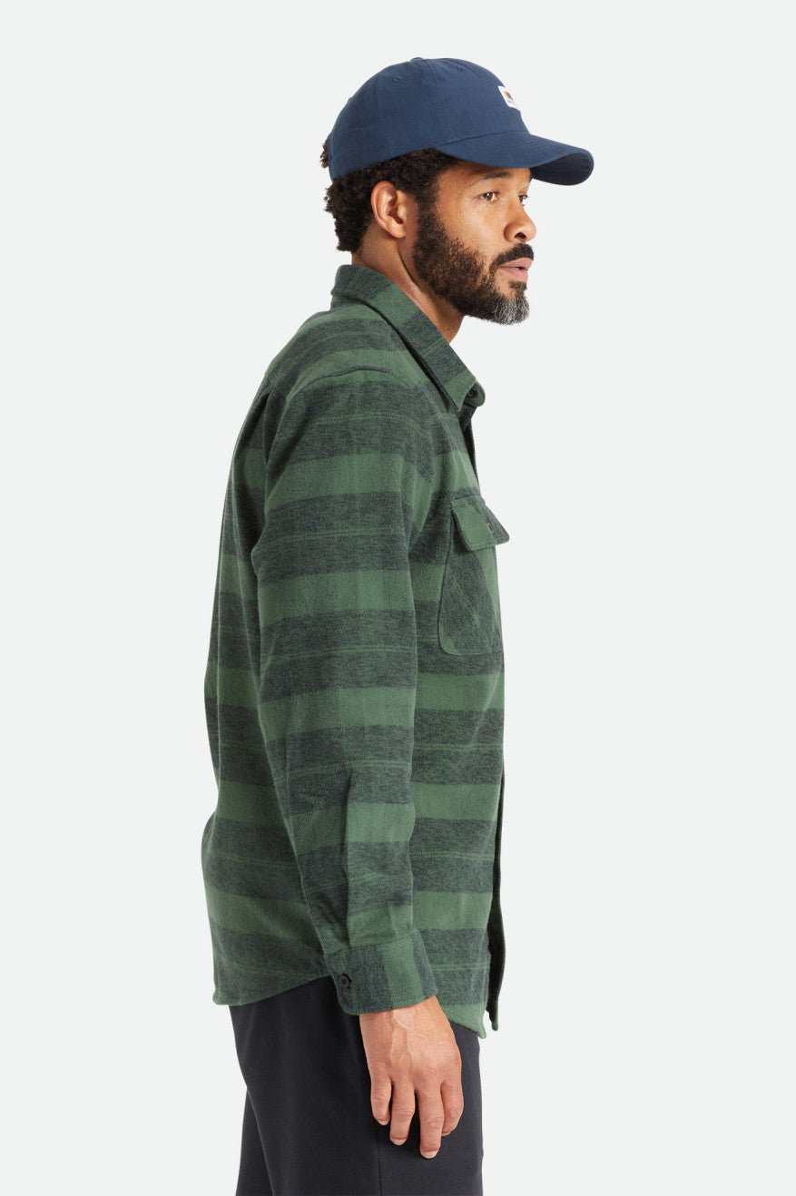 Tops De Franela Brixton Bowery Heavy Weight L/S Hombre Verde | 321786GYH