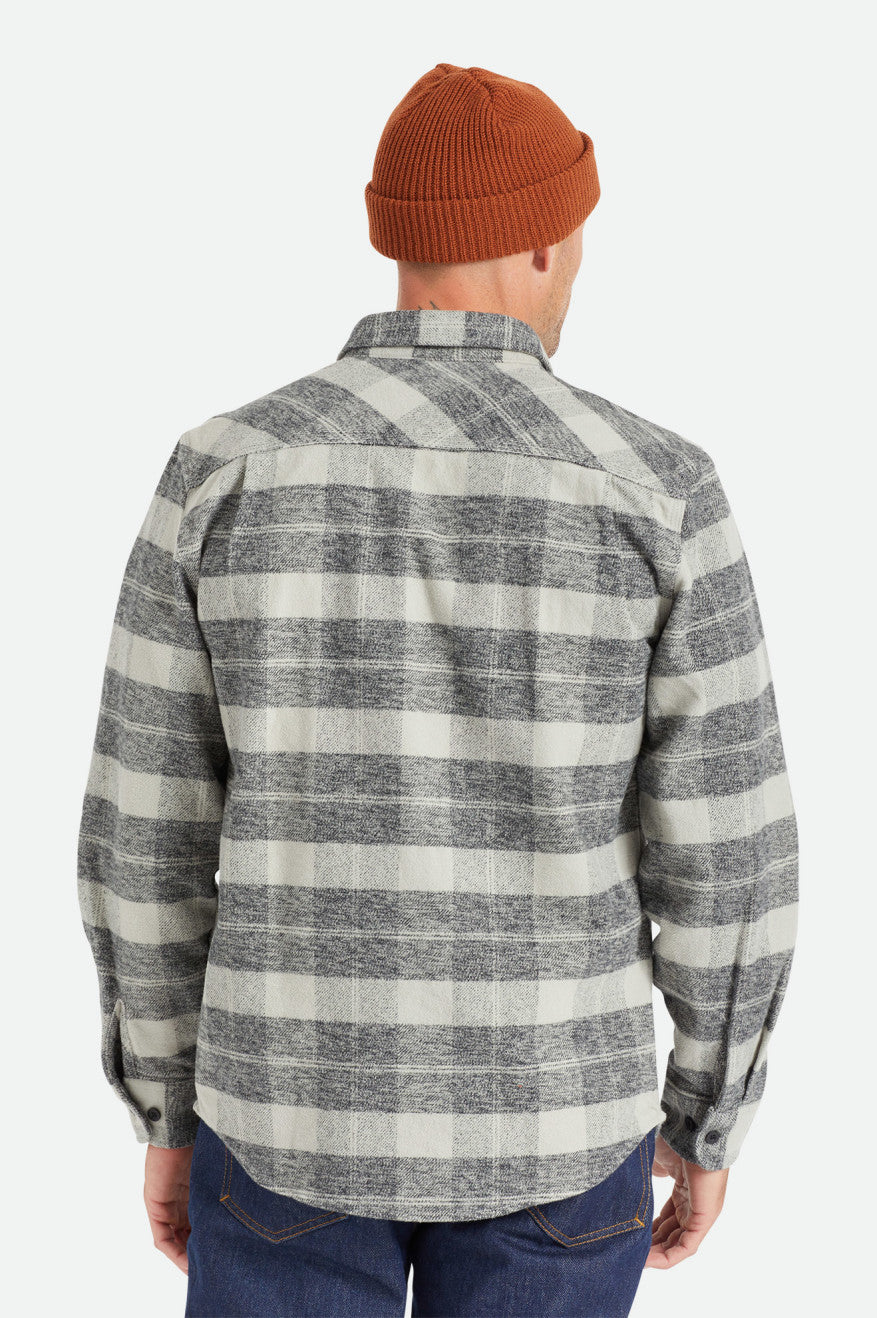 Tops De Franela Brixton Bowery Heavy Weight L/S Hombre Negras Gris | 825601PLM