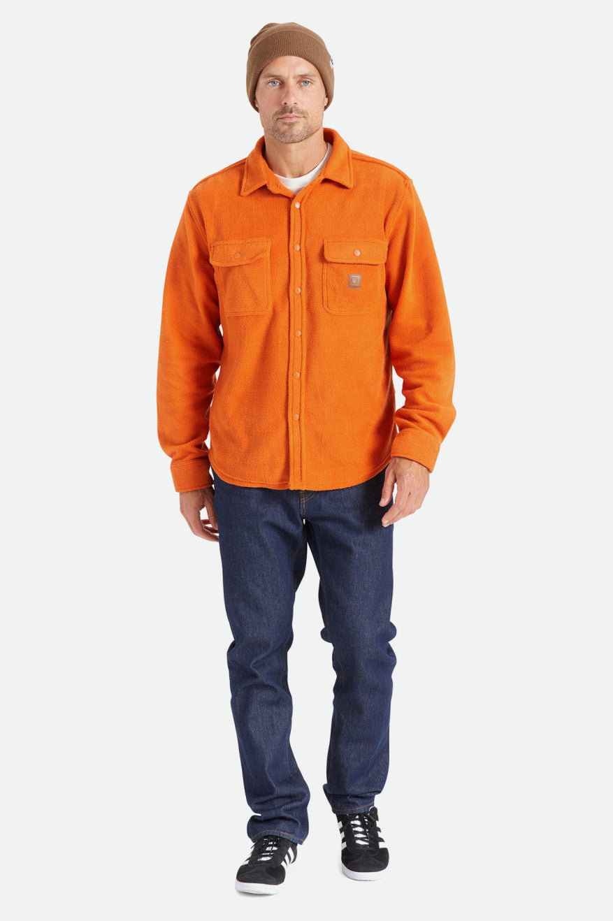 Tops De Franela Brixton Bowery L/S Arctic Stretch Fleece Hombre Naranjas | 314825IFH