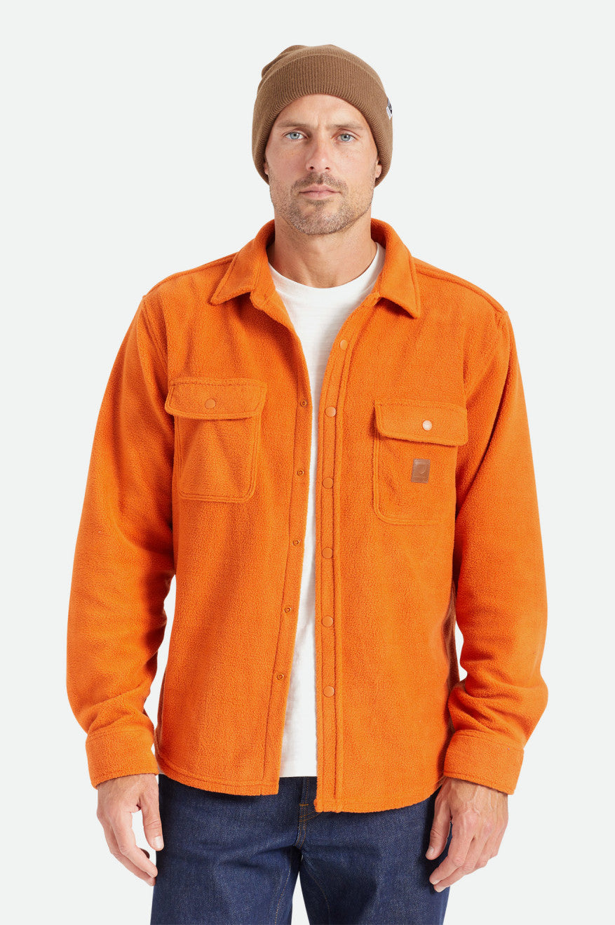 Tops De Franela Brixton Bowery L/S Arctic Stretch Fleece Hombre Naranjas | 314825IFH