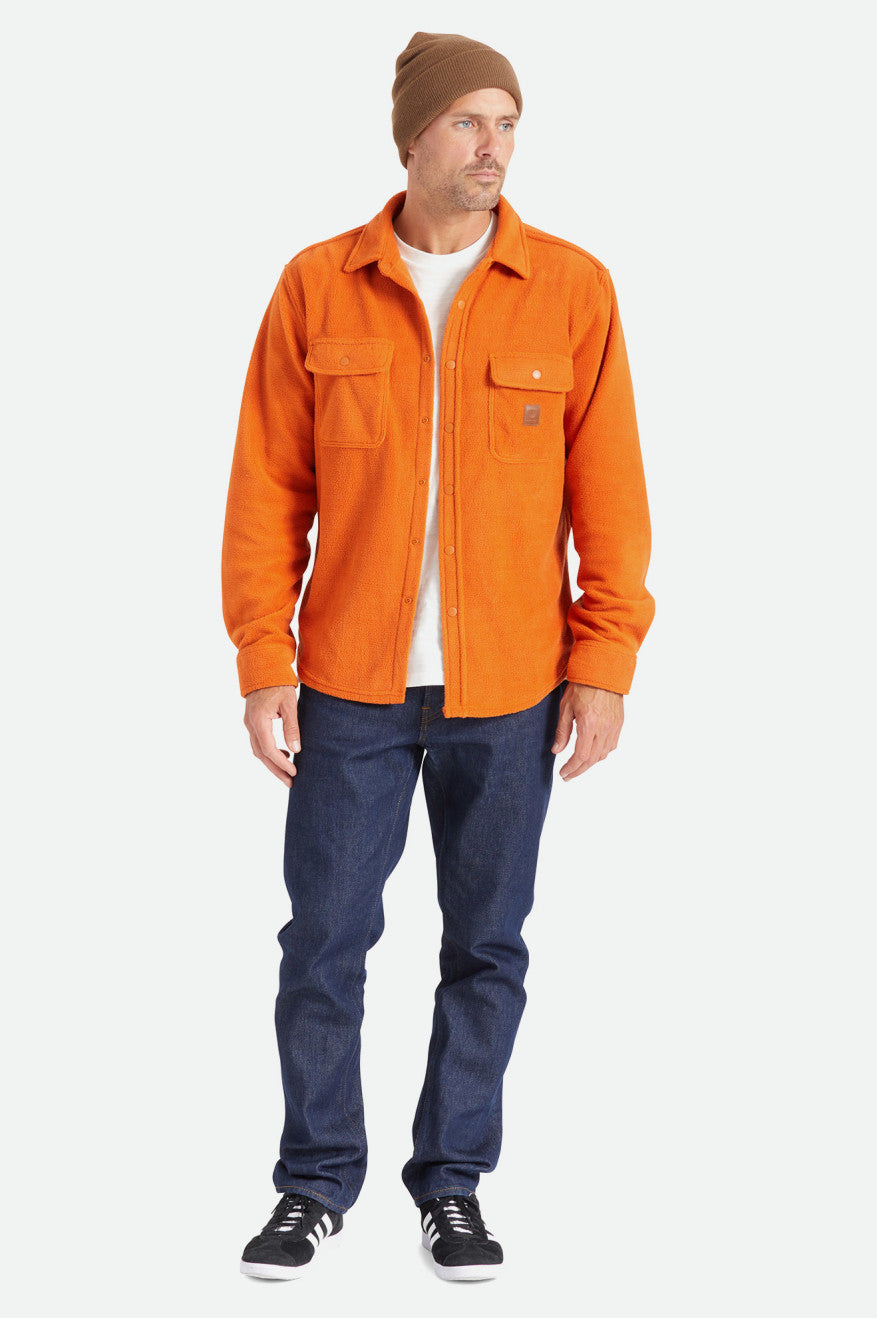 Tops De Franela Brixton Bowery L/S Arctic Stretch Fleece Hombre Naranjas | 314825IFH