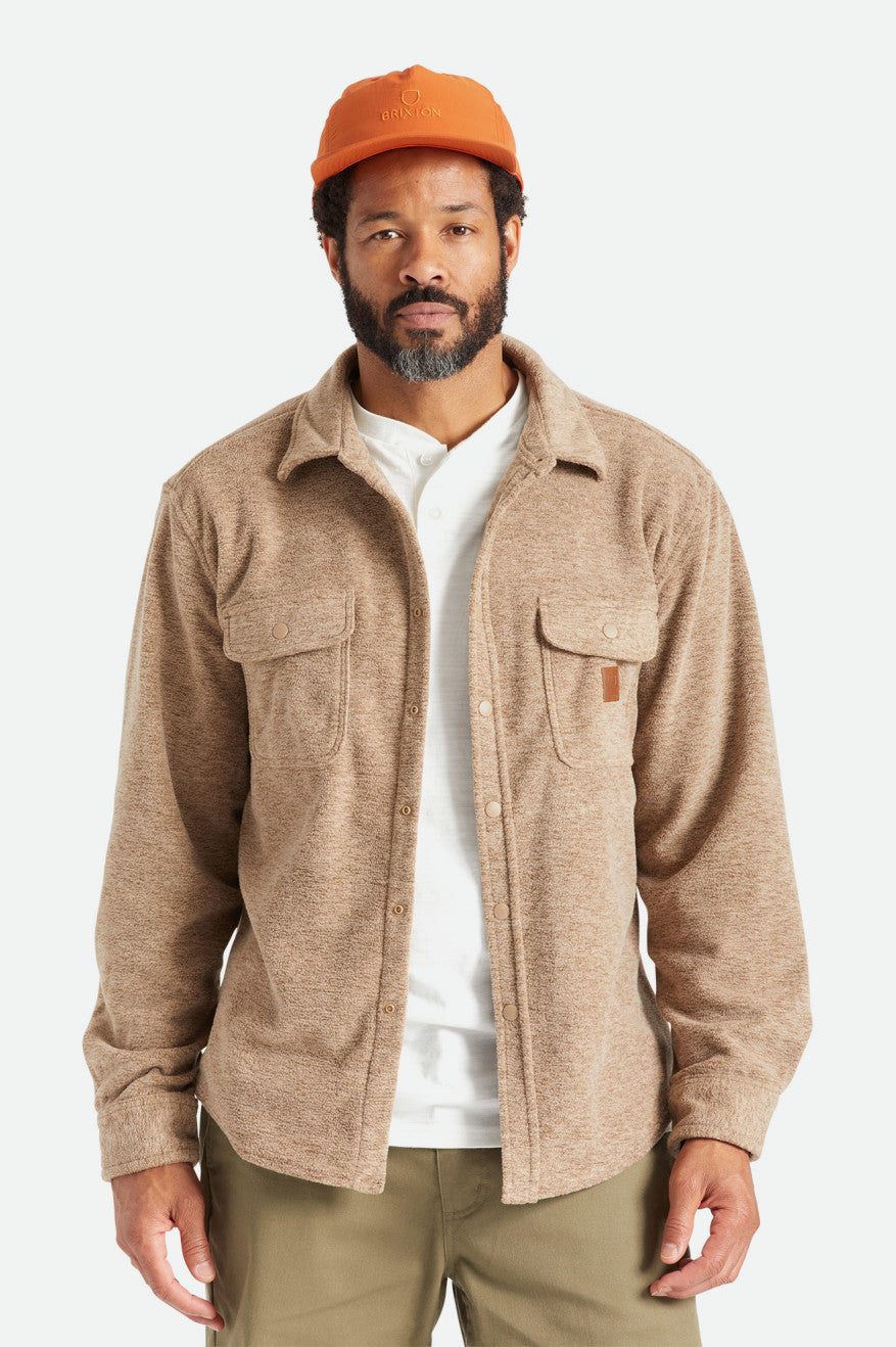 Tops De Franela Brixton Bowery L/S Arctic Stretch Fleece Hombre Beige | 685701RTV