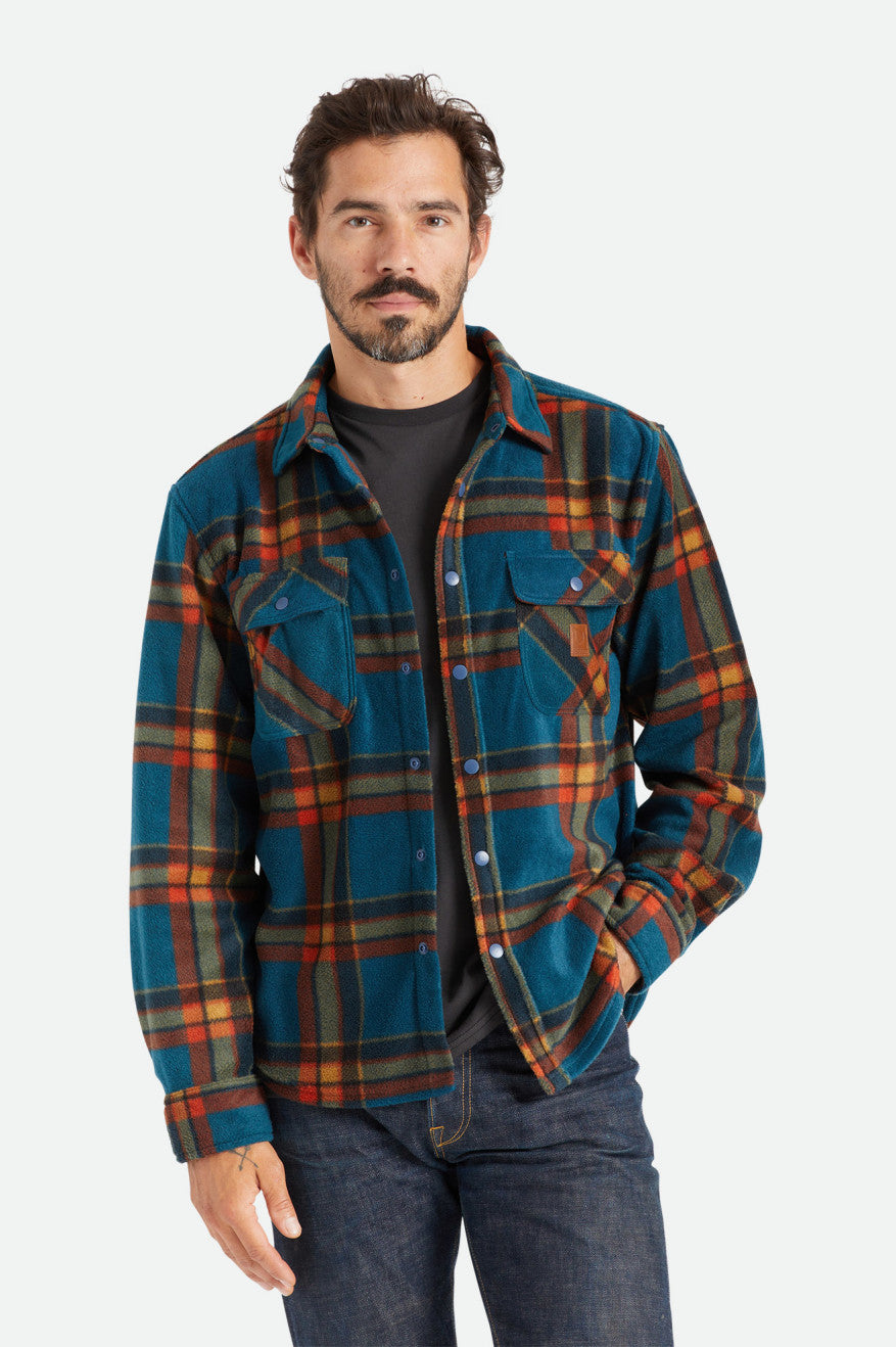 Tops De Franela Brixton Bowery L/S Arctic Stretch Fleece Hombre Azules Oscuro | 938520AUI