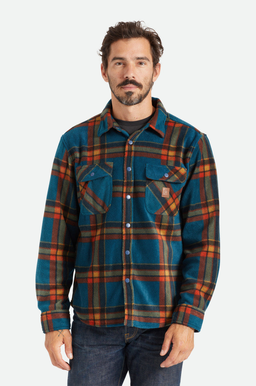 Tops De Franela Brixton Bowery L/S Arctic Stretch Fleece Hombre Azules Oscuro | 938520AUI