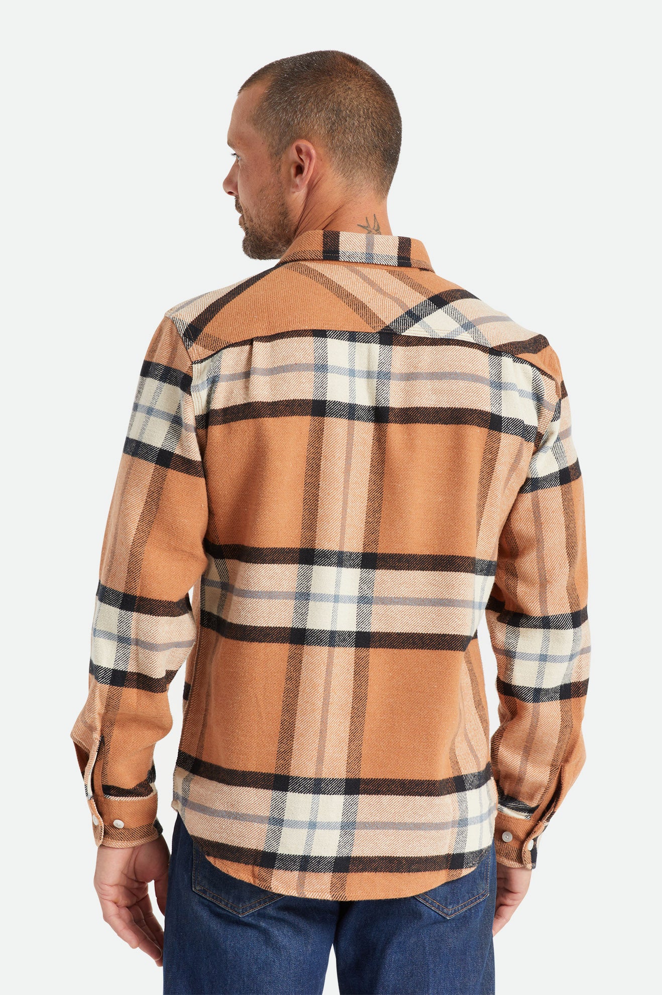 Tops De Franela Brixton Bowery L/S Hombre Beige | 063584ASN