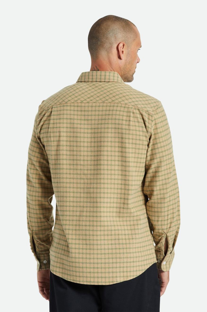 Tops De Franela Brixton Bowery Stretch L/S Utility Hombre Beige Verde Oliva | 172048TBS