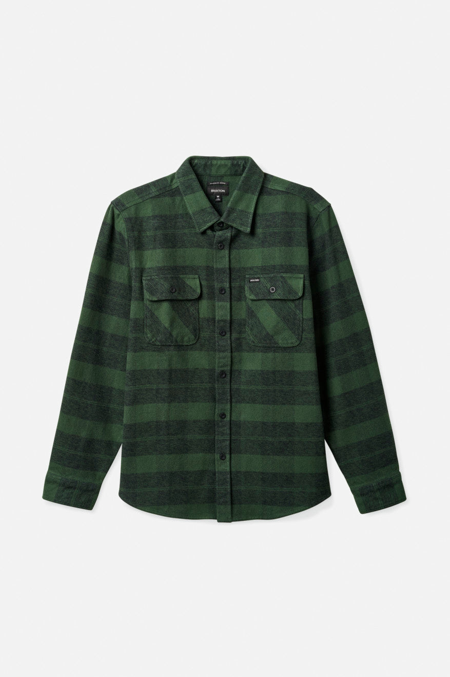 Tops Tejidos Brixton Bowery Heavy Weight L/S Hombre Verde | 281490OJG