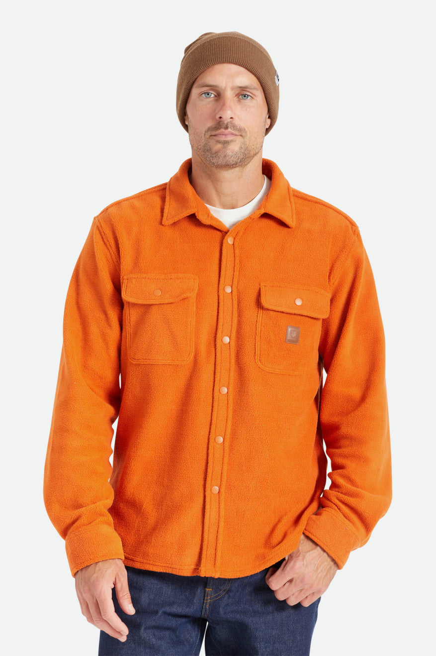 Tops Tejidos Brixton Bowery L/S Arctic Stretch Fleece Hombre Naranjas | 569143OZW