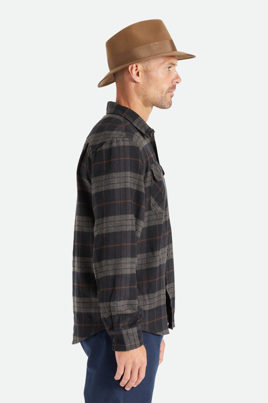 Tops Tejidos Brixton Bowery L/S Hombre Negras Gris | 469810KYT