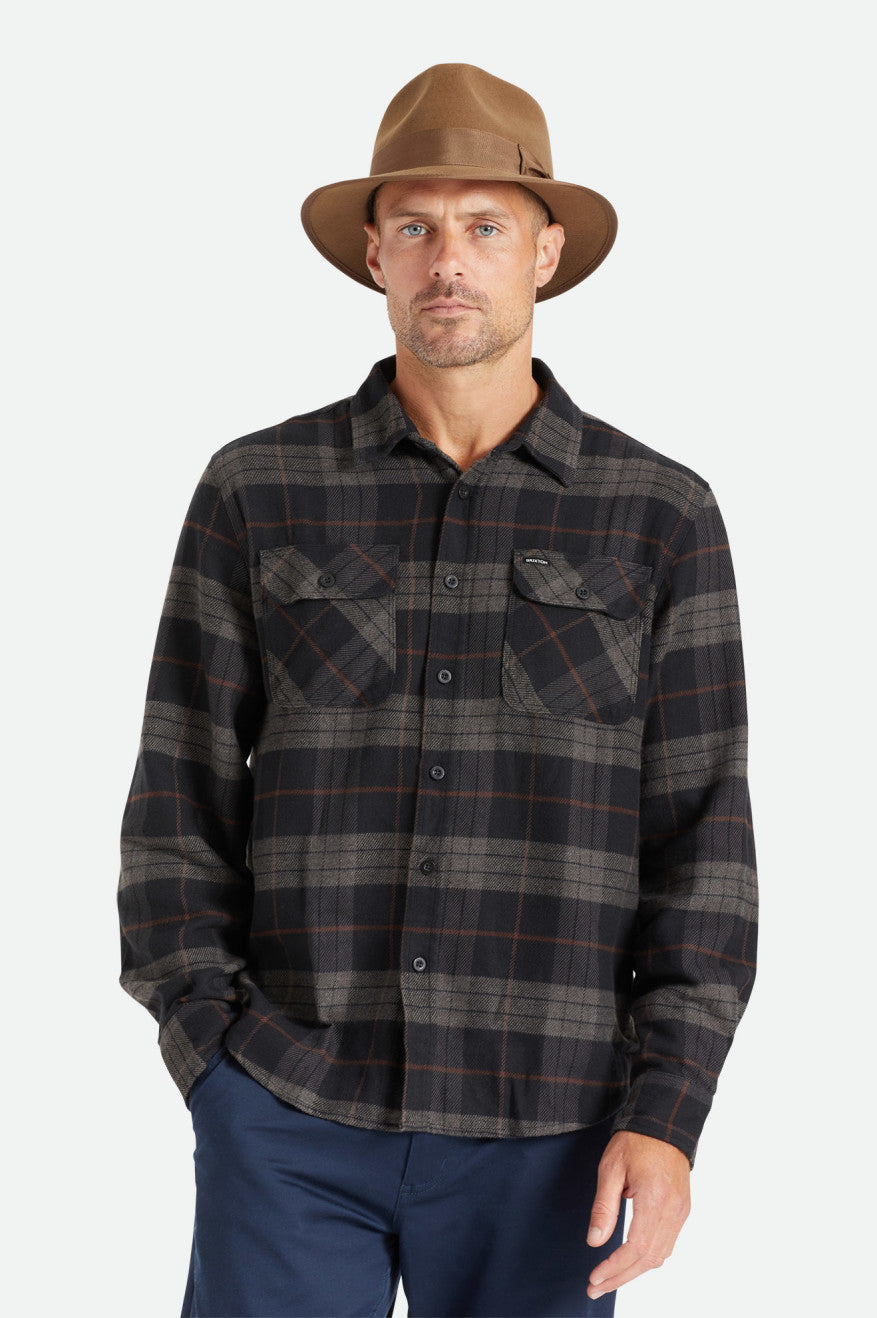 Tops Tejidos Brixton Bowery L/S Hombre Negras Gris | 469810KYT