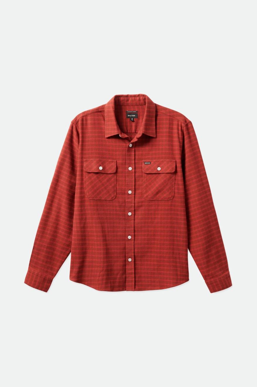 Tops Tejidos Brixton Bowery Stretch L/S Utility Hombre Rojas | 902568UHX